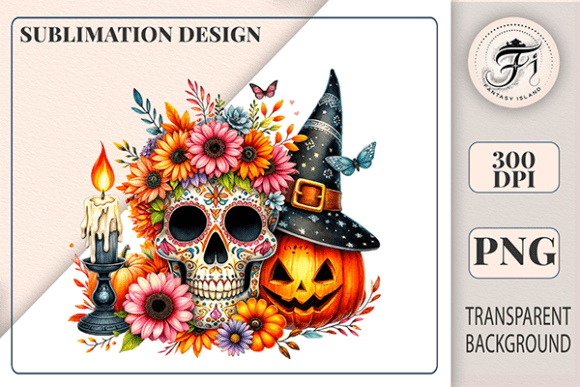 Download Sugar Skull Halloween Boho Clipart PNG - Boho clipart png Collection