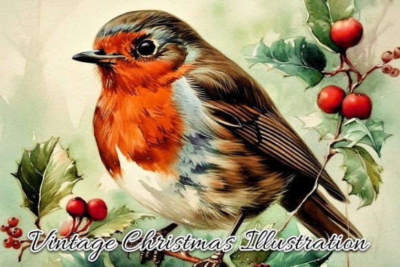 Download Vintage Christmas Card Illustration VI - Premium Bundle