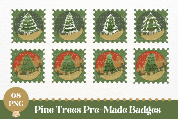Download Retro Vintage Pine Tree Stamp Clipart - Premium Resources