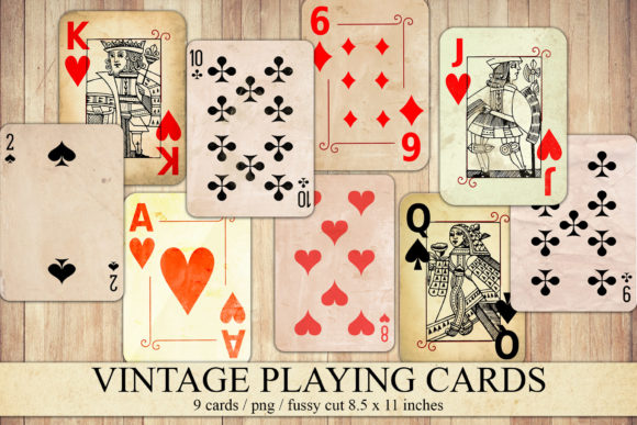 Download Printable Antique Style Playing Cards - Antique Collection