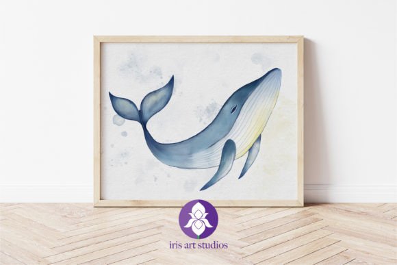 Download Watercolor Whale Kids Nursery Wall Art - Premium Resources