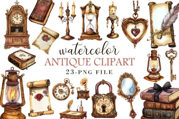 Download Watercolor Antique Clipart - Antique Collection