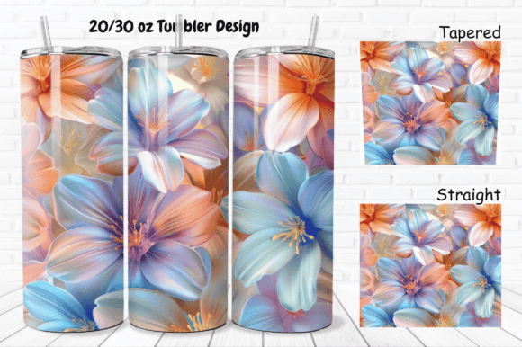 Download 3D Pretty Flowers 20/ 30 Oz Tumbler Wrap - Premium Resources