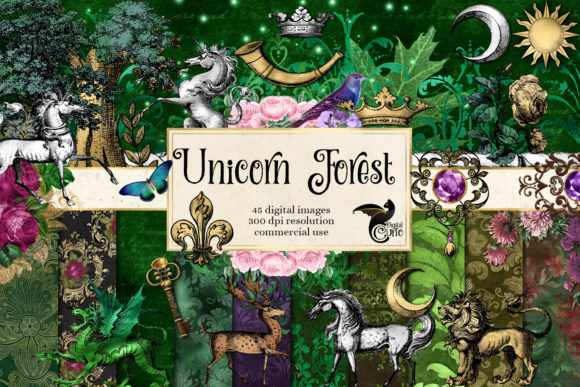Download Unicorn Forest Digital Scrapbook Kit - Scrapbook kit Collection