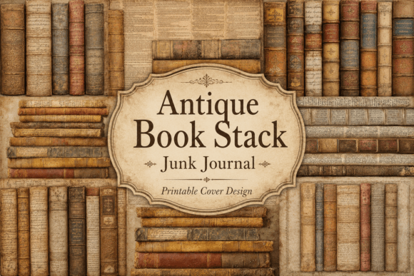 Download Antique Book Stack Junk Journal - Antique Collection