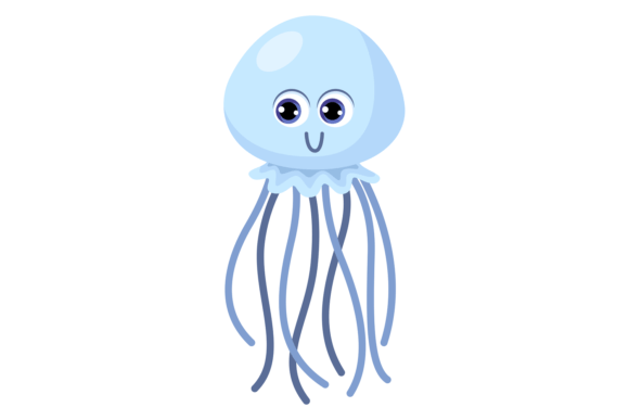 Download Jellyfish Baby Cartoon Icon. Marine Life - Marine life Collection