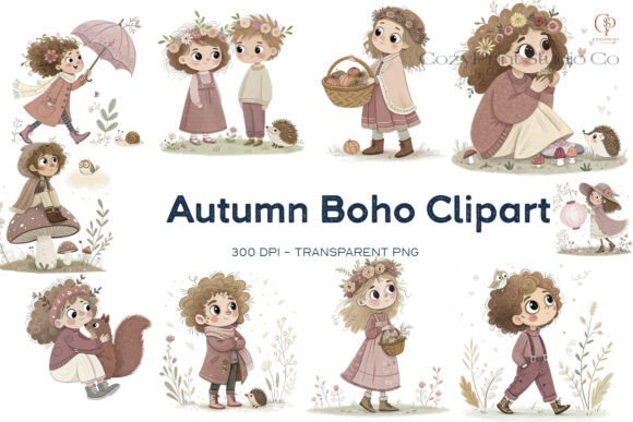 Download Autumn Boho Clipart PNG Bundle - Boho clipart png Collection